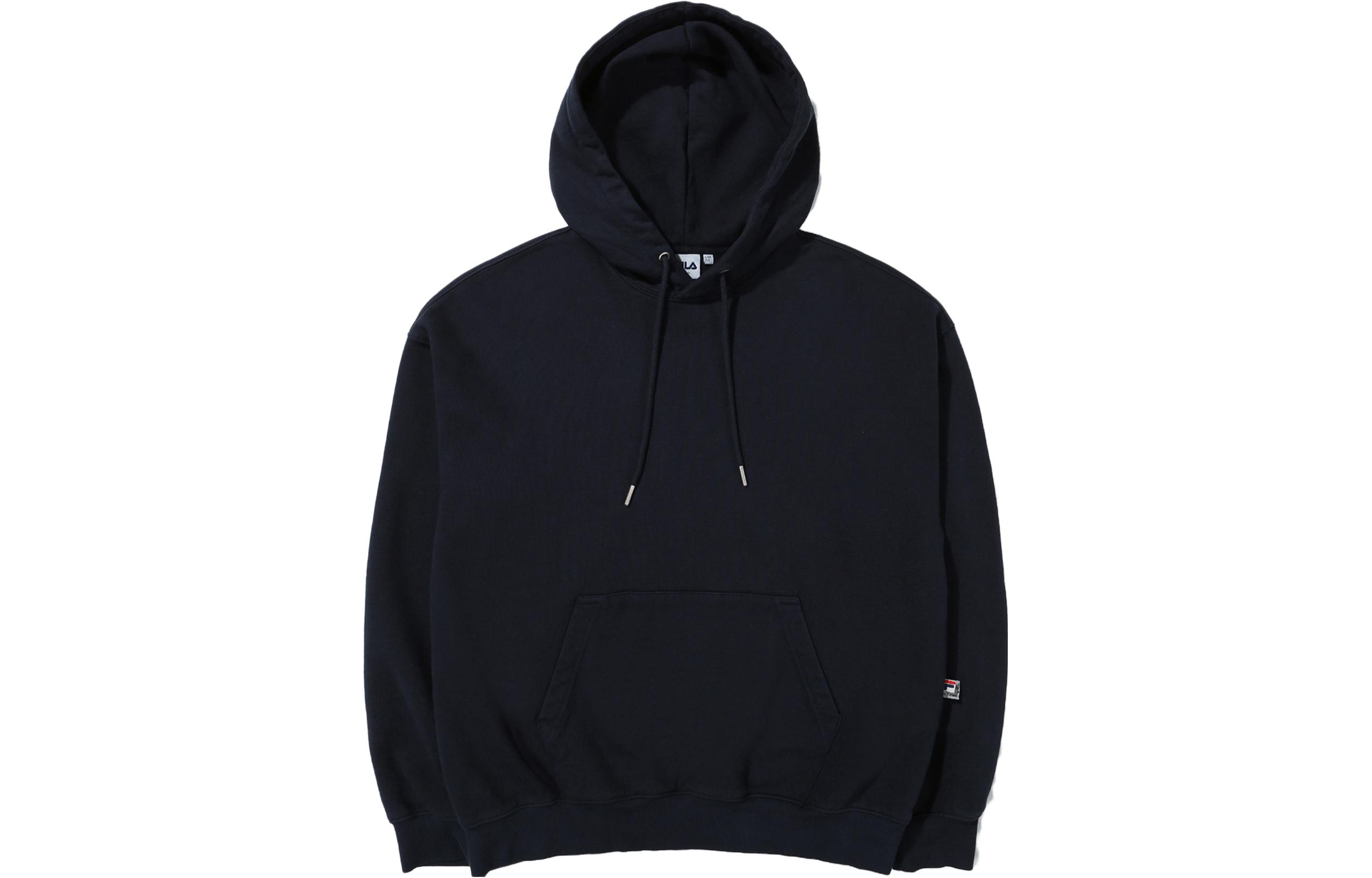 FILA Solid Color Drawstring Hoodie Unisex Navy Blue FE2POE5108X-NAY