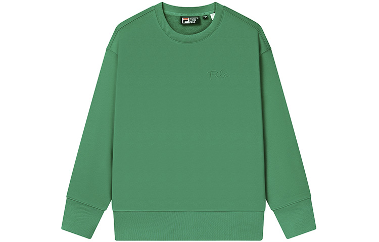 FILA Solid Color Embroidered Logo Crewneck Sweatshirt Jade Lake Green Unisex F11U248201F-GN