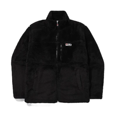 FILA Solid Color Embroidered Logo High-Neck Jacket Unisex Black FS2PLE4101X-BLK