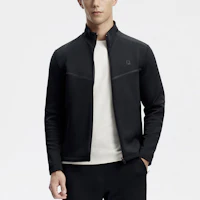 Shop FILA Solid Color Fitness Knit Jacket in Deep Black A11M411507F-BK