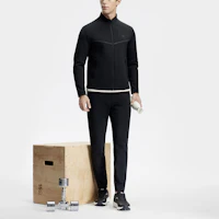Sizing FILA Solid Color Fitness Knit Jacket in Deep Black A11M411507F-BK