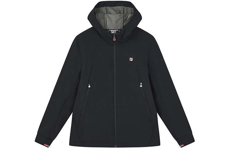 FILA Solid Color Fleece Hoodie Jacket - Stylish and Minimalist Design F11M241703F-NV