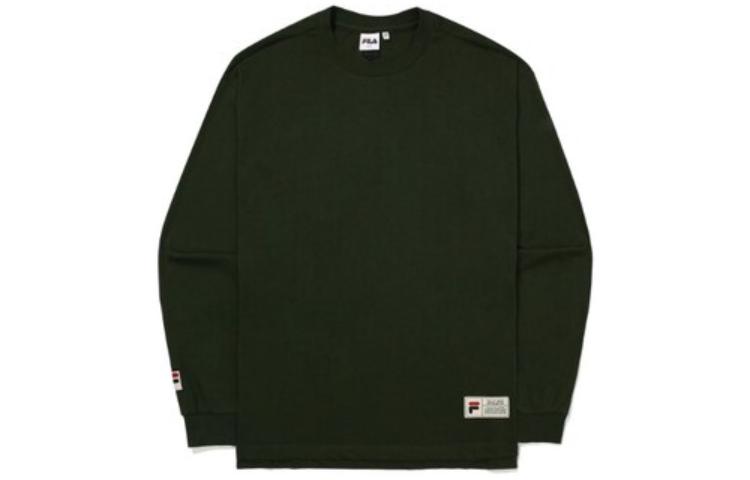 FILA Solid Color Green Crewneck Pullover Sweatshirt FS2RLE3171X-KHI
