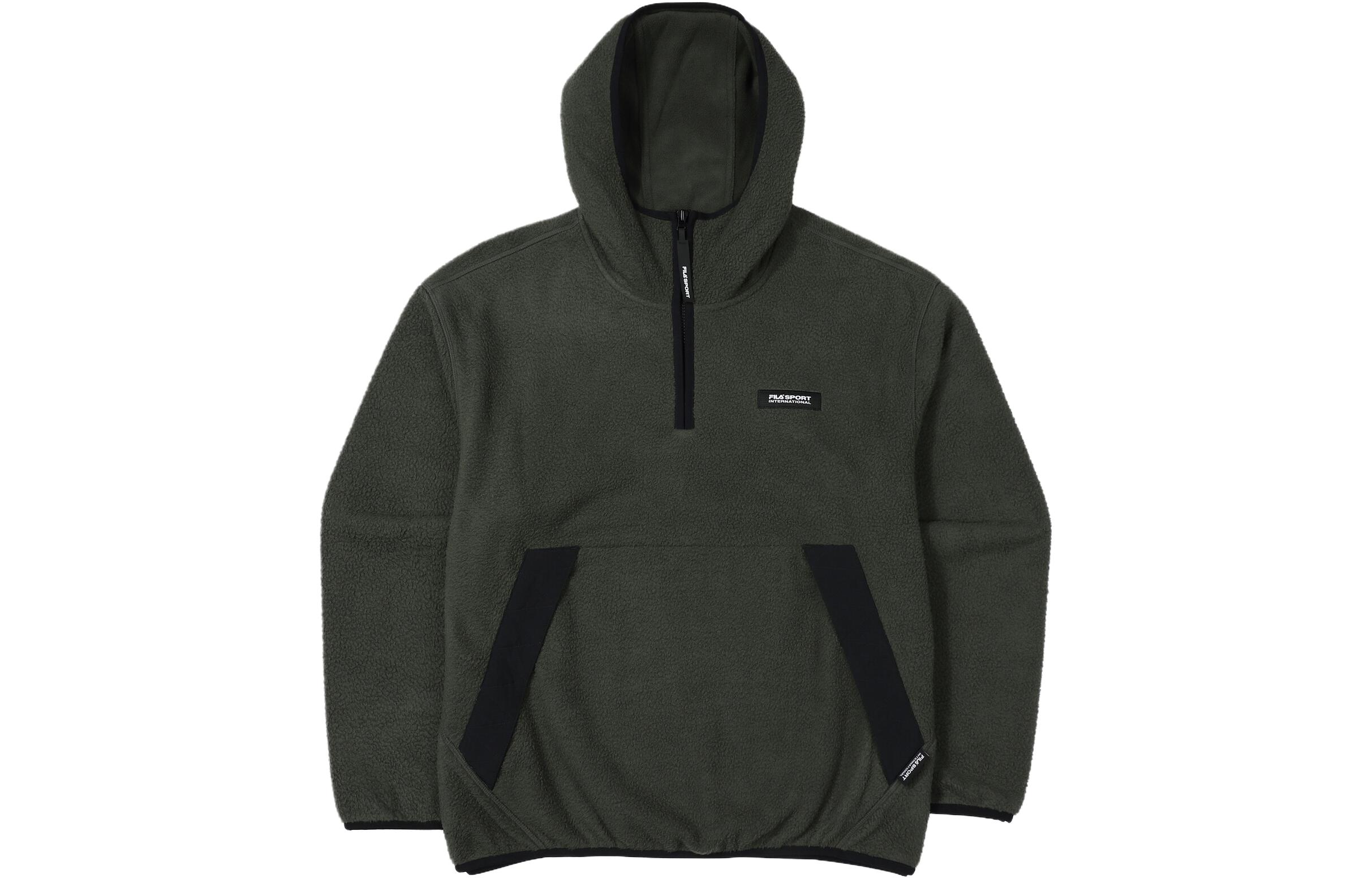 FILA Solid Color Green Pullover Hoodie Long Sleeve FS2POF4132X-DOV