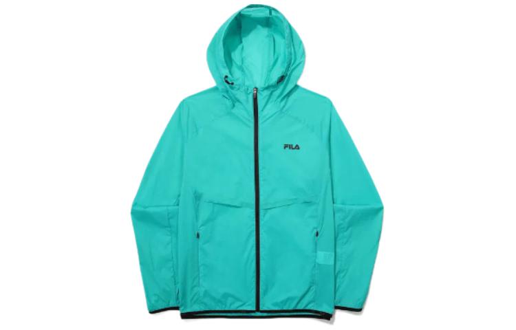 FILA Solid Color Green Zip-Up Hoodie Jacket FS2JKG2202M-TQE