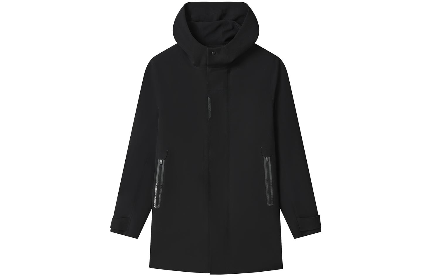 FILA Solid Color Hooded Casual Woven Jacket - Jet Black F11M312703F-BK