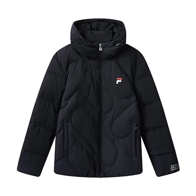 FILA Solid Color Hooded Down Jacket - Legendary Blue F61M148925FNV