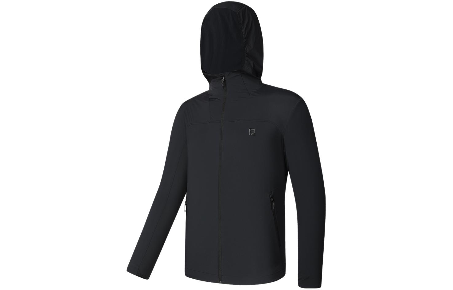 FILA Solid Color Hooded Sports Woven Jacket - Deep Black A11M347707F-BK 圖 4