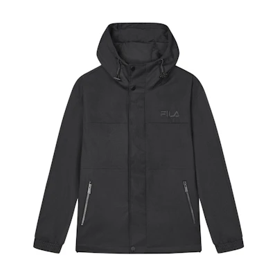 FILA Solid Color Hooded Woven Casual Jacket - Jet Black F11M418706F-BK