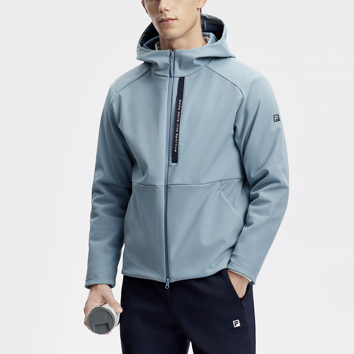 FILA Solid Color Hooded Woven Fitness Jacket Sheer Blue A11M411712F-LB 圖 4