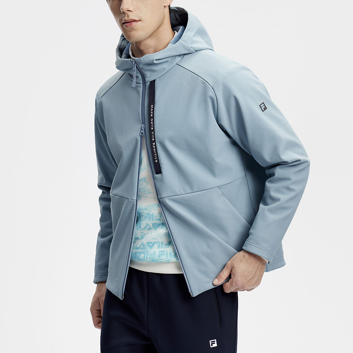 FILA Solid Color Hooded Woven Fitness Jacket Sheer Blue A11M411712F-LB 圖 5