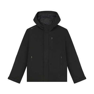 FILA Solid Color Hooded Woven Jacket Black F11M342702F-BK