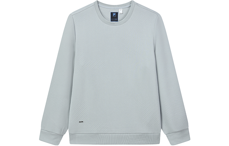 FILA Solid Color Knit Crewneck Pullover Sweatshirt Gel Grey F11M142203F-GY