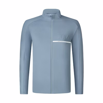 FILA Solid Color Knit Fitness Jacket Star Gray Blue A11M411502FBU