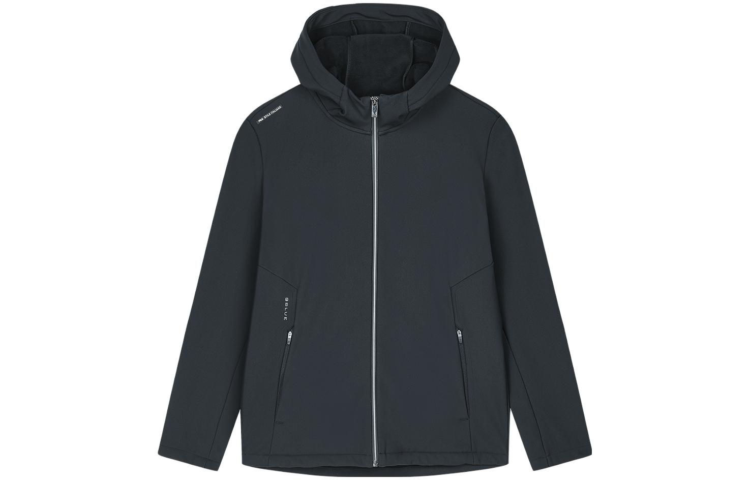 FILA Solid Color Knit Hoodie Jacket - Jet Black F11M342501F-BK 圖 2