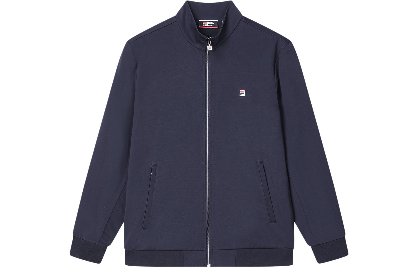 FILA Solid Color Knit Jacket - Legendary Blue Long Sleeve F51M411501A-NV