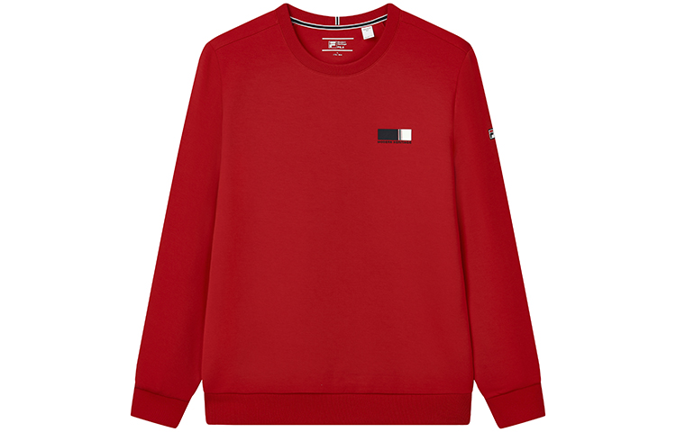 FILA Solid Color Knit Pullover Sweatshirt in Legendary Red F11M211206F-RD