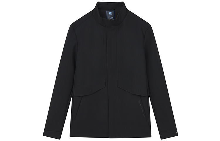 FILA Solid Color Knit Sports Jacket Black F11M212508FBK