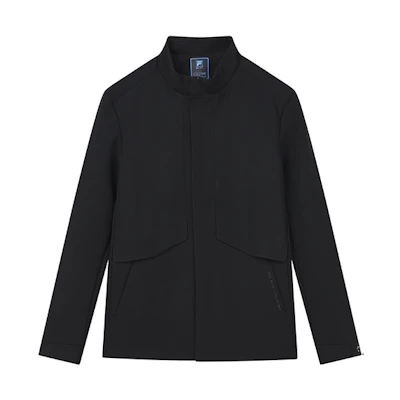 FILA Solid Color Knit Sports Jacket Black F11M212508FBK