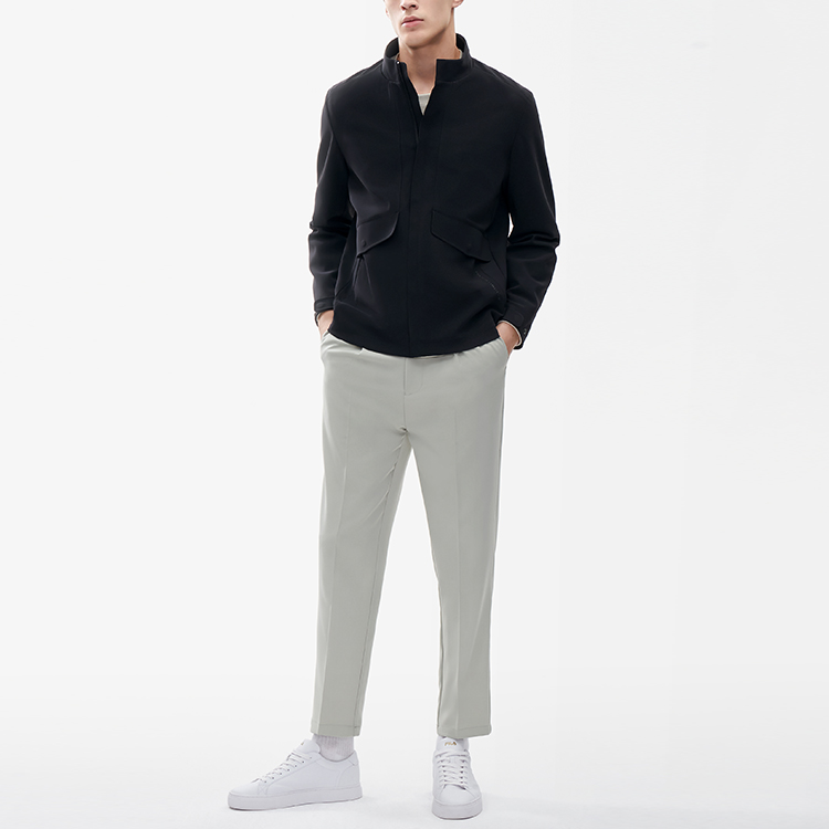 FILA Solid Color Knit Sports Jacket Black F11M212508FBK 圖 4