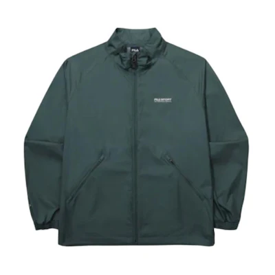 FILA Solid Color Letter Print Zip-Up Long-Sleeve Utility Jacket Green Unisex FS2JKG2131X-DTL