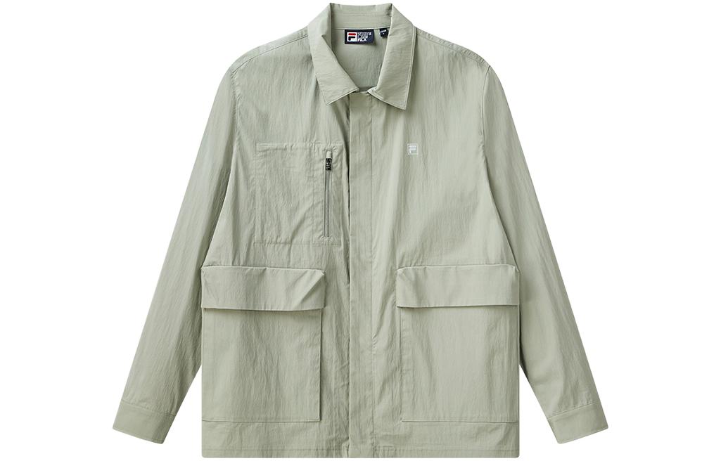 FILA Solid Color Lightweight Jacket with Pocket - Lotus Green F11M118708F-LG