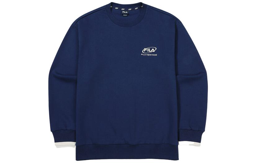 FILA Solid Color Logo Crewneck Sweatshirt Deep Blue FS2POF3104X-NAY