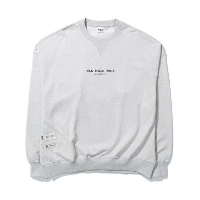 FILA Solid Color Logo Embroidered Pullover Sweatshirt Unisex Grey FS2POE1103X-SGE