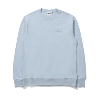 FILA Solid Color Logo Embroidered Pullover Sweatshirt Unisex Blue FS2POD3103X-LBU