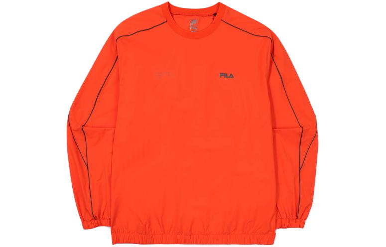 FILA Solid Color Logo Print Sweatshirt - Orange Red FS2POF2211M-OE