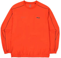 FILA Solid Color Logo Print Sweatshirt - Orange Red FS2POF2211M-OE FILA Solid Color Logo Print Sweatshirt - Orange Red FS2POF2211M-OE