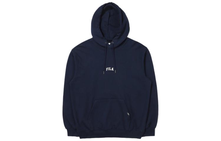 FILA Solid Color Logo Printed Hoodie Unisex Blue Long Sleeve FE2POE6302X-NAY