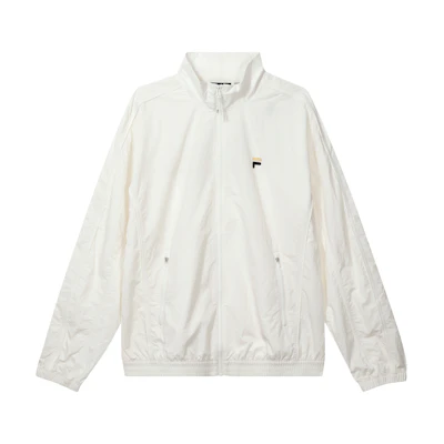 FILA Solid Color Loose Fit Track Jacket with Stand Collar T11M323702F-WT