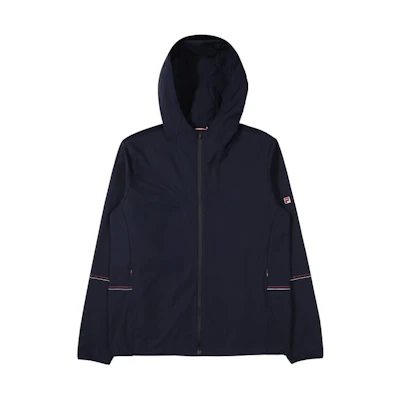 FILA Solid Color Navy Blue Hoodie Zip-Up Slim Fit Jacket FS2JKE1301X-INA