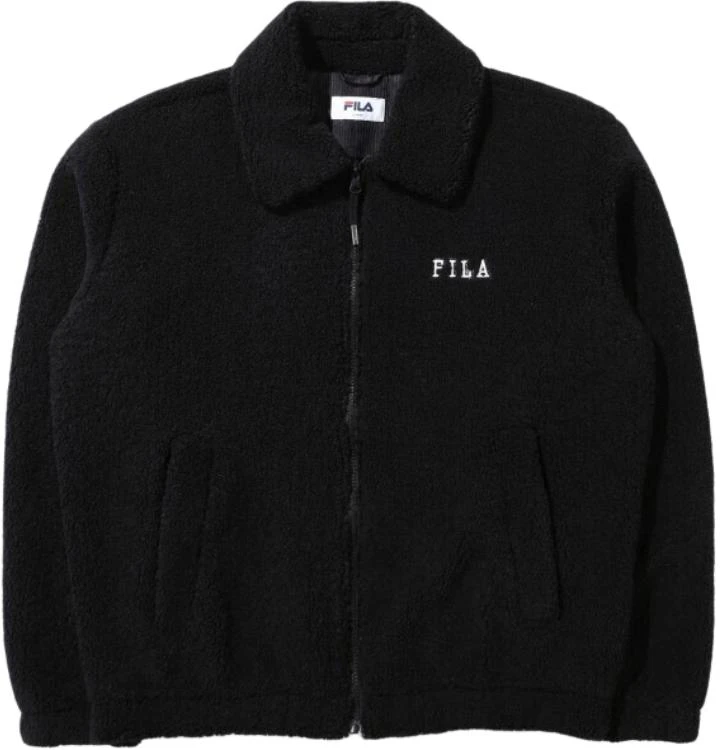 fila-solid-color-polo-collar-casual-jacket-black-fs-2-pld-4101-x-blk