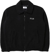 FILA Solid Color Polo Collar Casual Jacket Black FS2PLD4101X-BLK FILA Solid Color Polo Collar Casual Jacket Black FS2PLD4101X-BLK