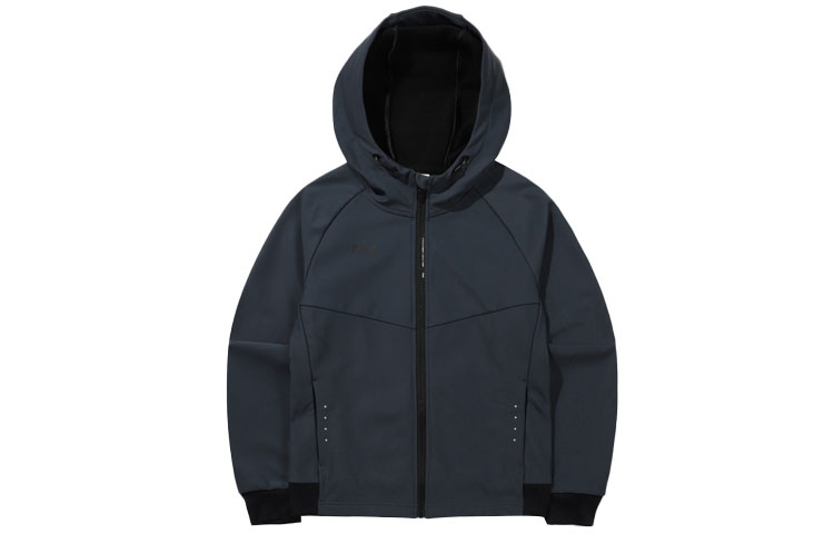 FILA Solid Color Printed Logo Zipper Hoodie Jacket Men’s Dark Gray FS2FTE4251F-CGY