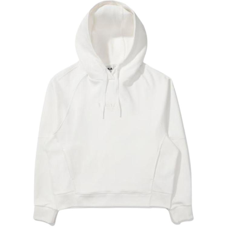 FILA Solid Color Pullover Hoodie - White FS2POE1153F-WHI