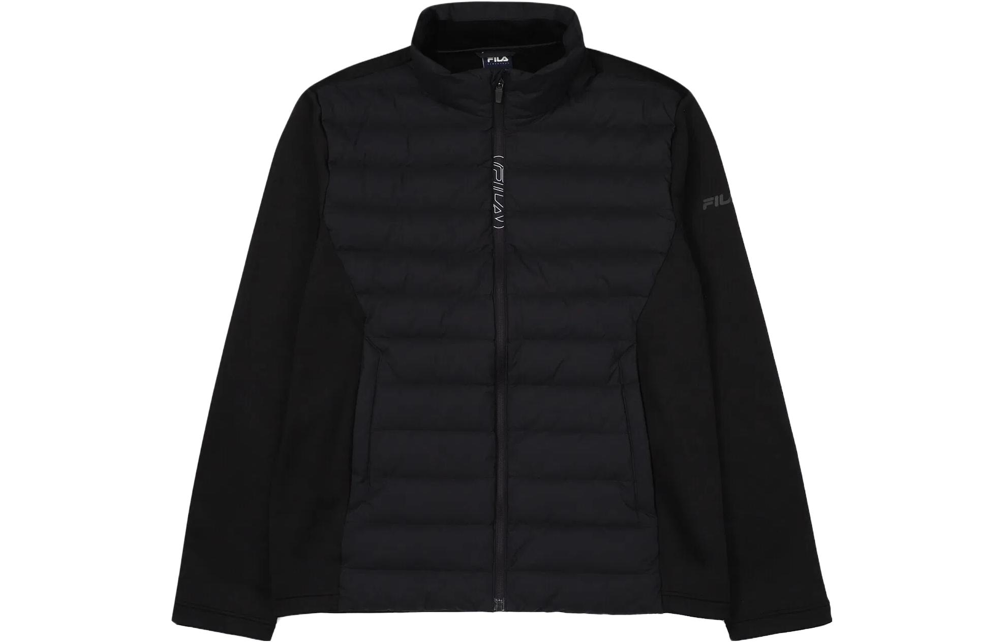 FILA Solid Color Quilted Casual Jacket - Black FS2DJF4201M-BLK