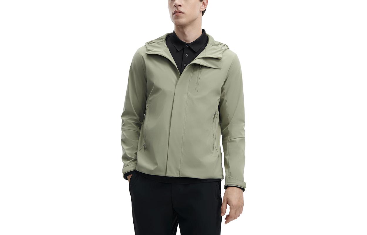 FILA Solid Color Woven Hooded Jacket Douzhi Green F11M342702F-GN