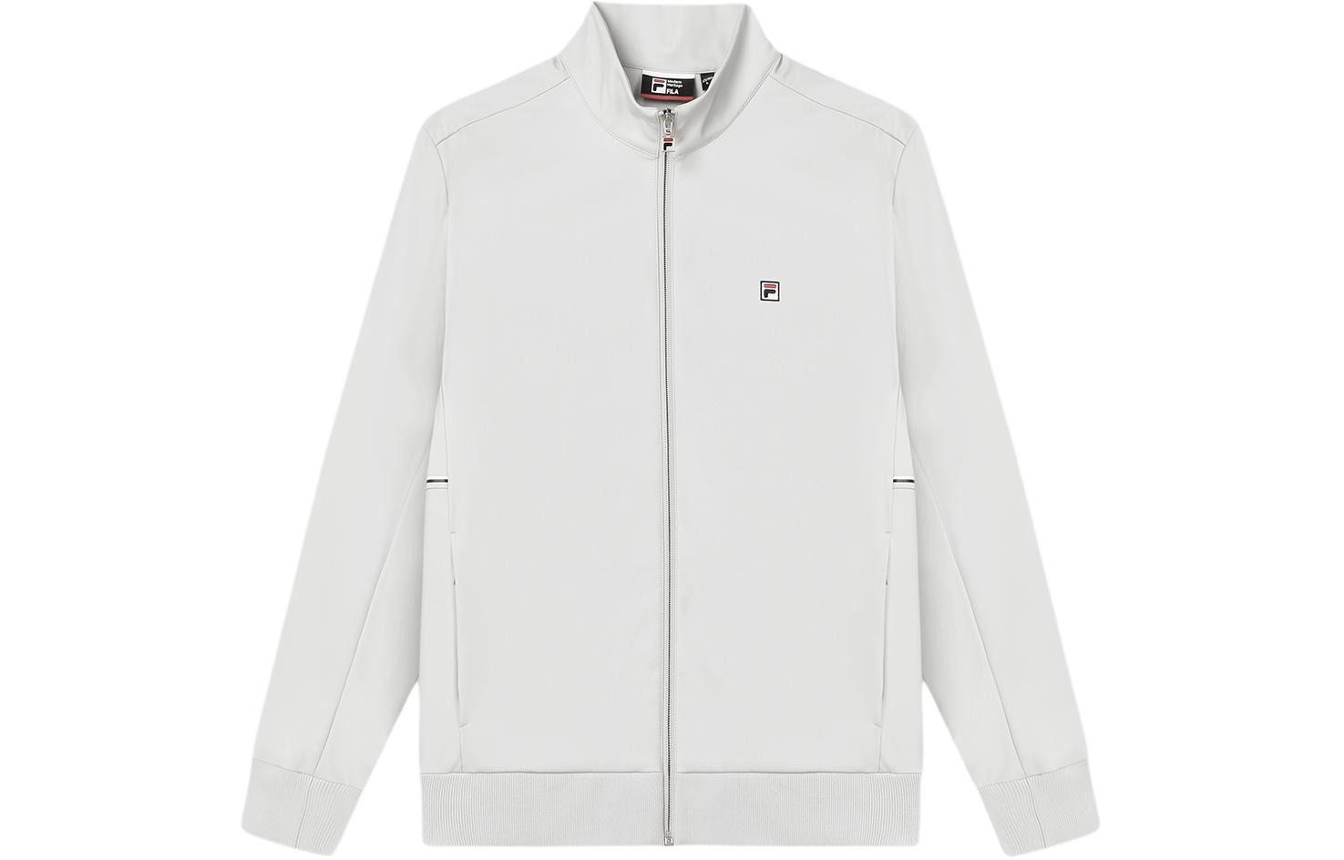 FILA Solid Color Woven Jacket in Pale Gray F11M411705F-DY