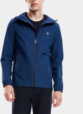 FILA纯色织物夹克靛蓝蓝色 F11M331702F-DB Shop FILA纯色织物夹克靛蓝蓝色 F11M331702F-DB