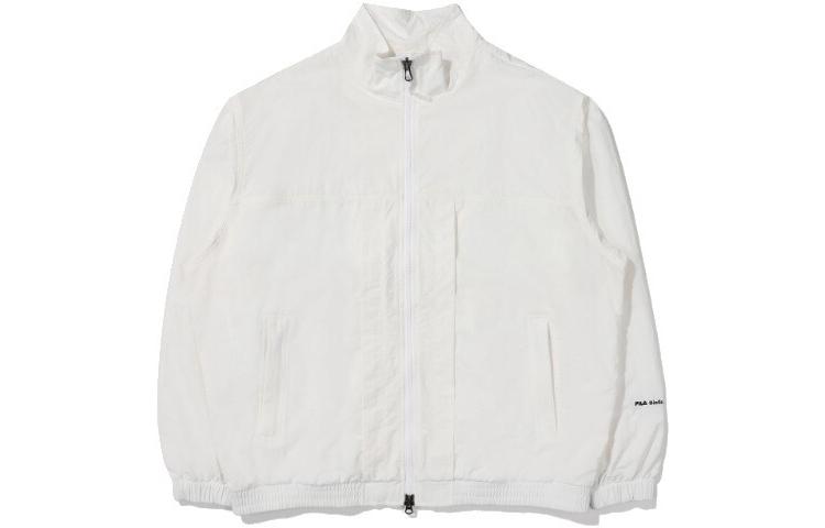 FILA Solid Color Woven Zip-Up Jacket Unisex - White FS2WTE2181X-WHI