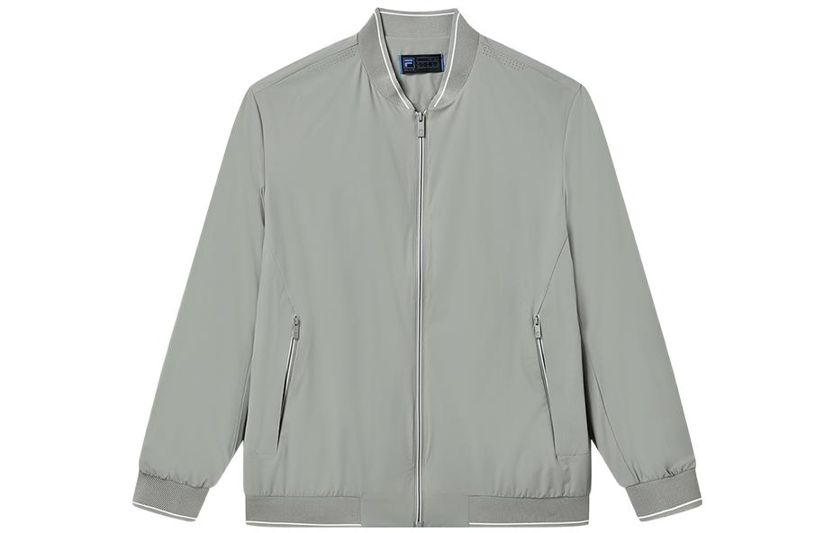 FILA Solid Color Zip-Up Casual Jacket - Gray F11M232702F-GY