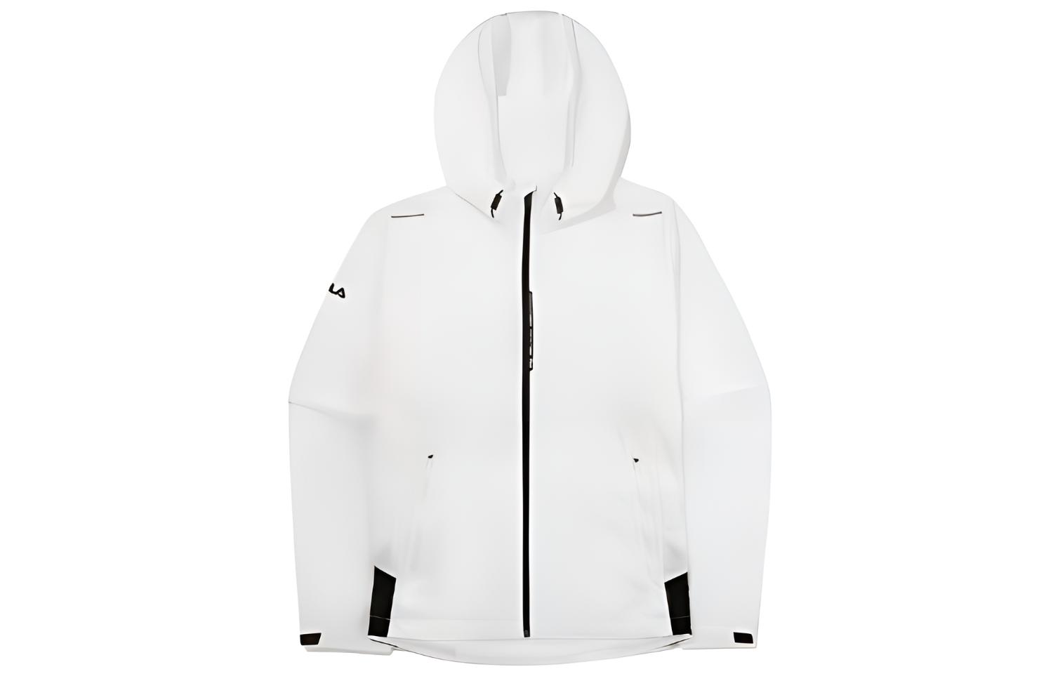 FILA Solid Color Zip-Up Hooded Jacket FS2WTE3201M-OWH