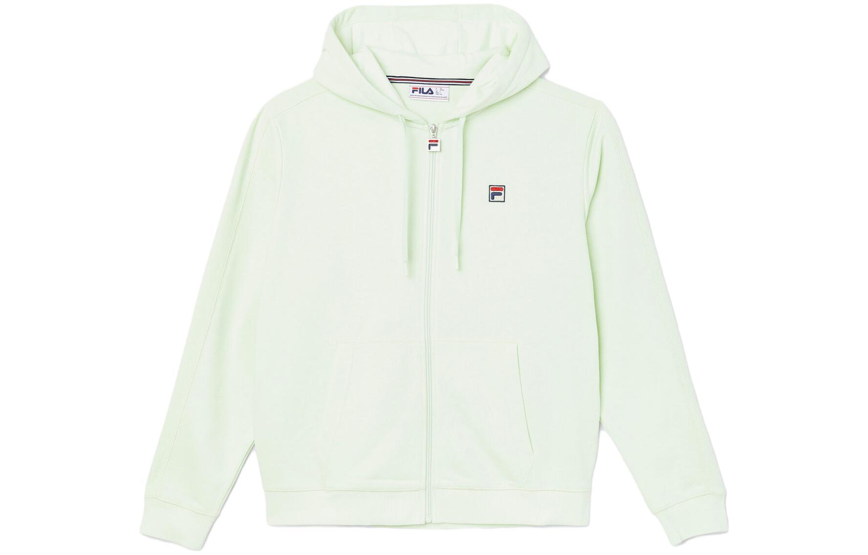 FILA Solid Color Zip-Up Hoodie Green S22HM061