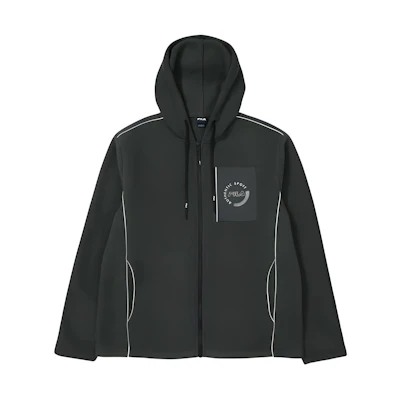 FILA Solid Color Zip-Up Hoodie Jacket - Black FS2PLF4201M-SLT