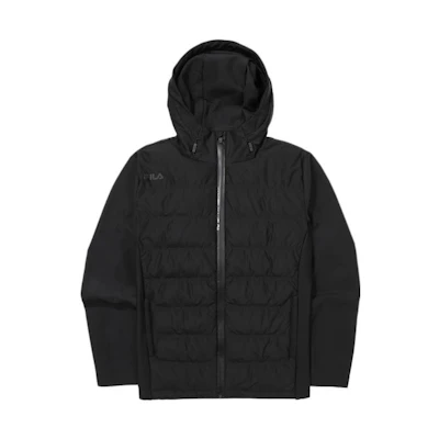 FILA Solid Color Zip-Up Hoodie Jacket - Black FS2WTE4201M-BLK