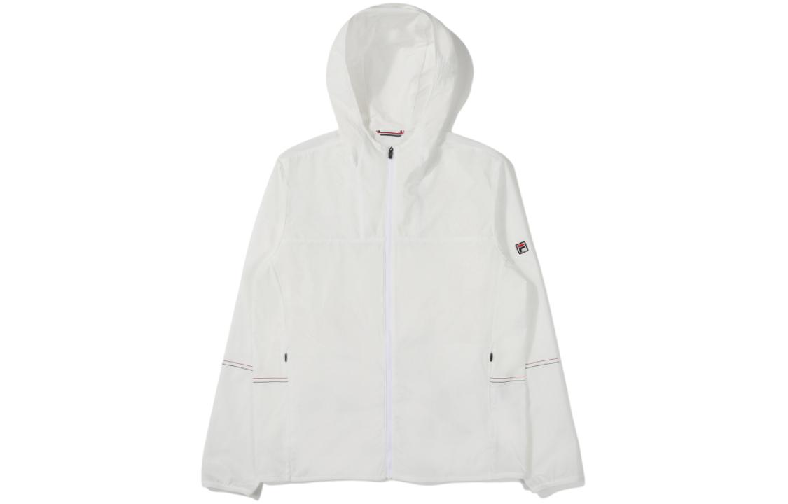 FILA Solid Color Zip-Up Hoodie Jacket - White FS2JKE1301X-WHI