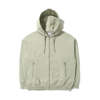 FILA Solid Color Zip-Up Hoodie Unisex Olive Gray FS2FTD4102X-EGY